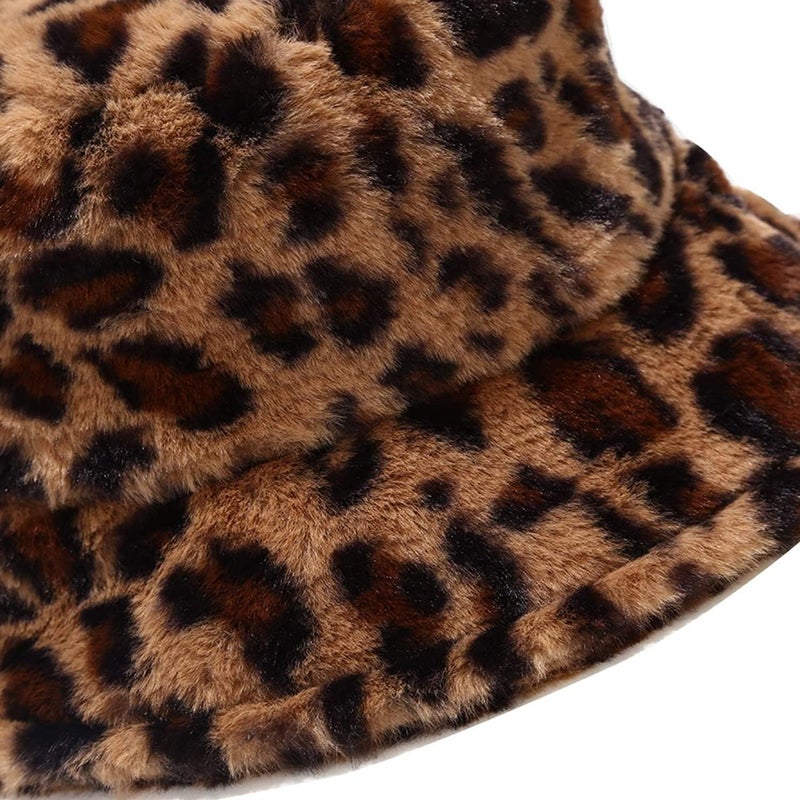 BEARUN Winter Faux Fur Furry Bucket Hat Fluffy Fuzzy Warm Hat Plush Fisherman Hat for Women Men Teens Girls - Image 3